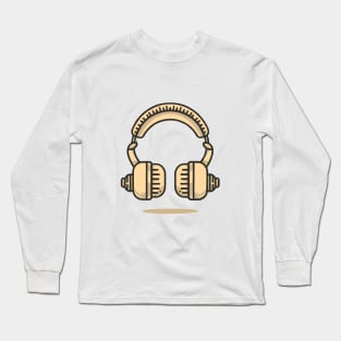 Line art of an old headphones Long Sleeve T-Shirt